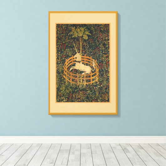 Captive Unicorn-StretchCanvas Print Leinwanddruck (Insitu (Holzboden))