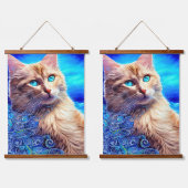 Captivitative Octopus Blue Ocean Wave Fauvism Wandteppich Mit Holzrahmen (Doppelt)