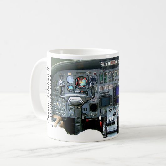 CAPTMOONBEAM Cessna Instrumentenbrett Zitat-II Kaffeetasse (Vorderseite Links)