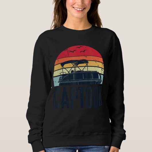 Captoon Pontoon Kapitän Boot Vater Vater D Sweatshirt (Vorderseite)