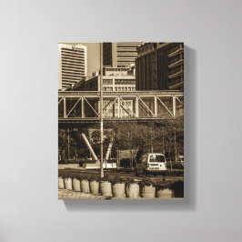 Captown Monochrome Cityscape Street Lifestyle Leinwanddruck