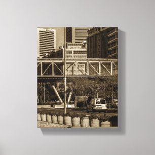 Captown Monochrome Cityscape Street Lifestyle Leinwanddruck