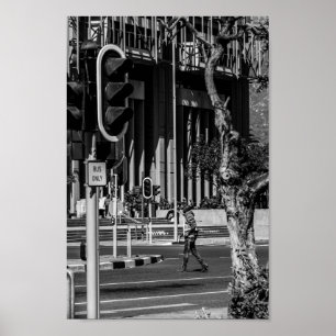 Captown Monochrome Cityscape Street Lifestyle Poster