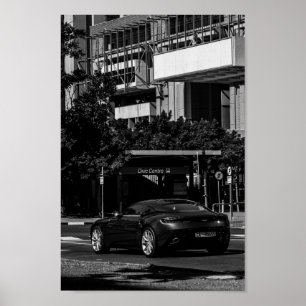 Captown Monochrome Cityscape Street Lifestyle Poster