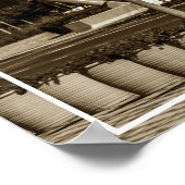 Captown Monochrome Cityscape Street Lifestyle Poster (Ecke)