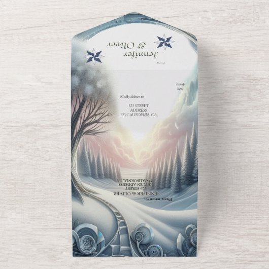 Capture Art Winter Scene & Snow and Ice Crystals All In One Einladung (Außenbereich)