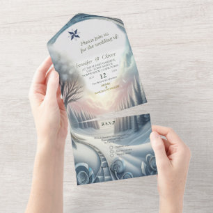 Capture Art Winter Scene & Snow and Ice Crystals All In One Einladung