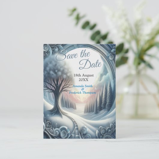 Capture Art Winter Scene & Snow and Ice Crystals Ankündigungspostkarte (Stehend Vorderseite)