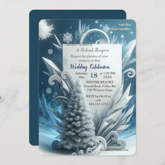 Capture Art Winter Scene & Snow and Ice Crystals Einladung (Vorne/Hinten)