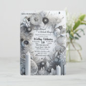 Capture Art Winter Scene & Snow and Ice Crystals Einladung (Stehend Vorderseite)