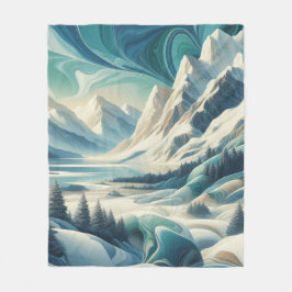 Capture Art Winter Scene & Snow and Ice Crystals Fleecedecke