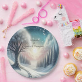 Capture Art Winter Scene & Snow and Ice Crystals Pappteller (Party)