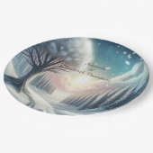 Capture Art Winter Scene & Snow and Ice Crystals Pappteller (Schrägansicht)