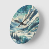 Capture Art Winter Scene & Snow and Ice Crystals Runde Wanduhr (Winkel)
