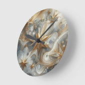 Capture Art Winter Scene & Snow and Ice Crystals Runde Wanduhr (Winkel)