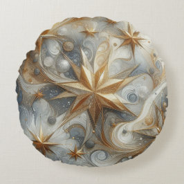 Capture Art Winter Scene & Snow and Ice Crystals Rundes Kissen