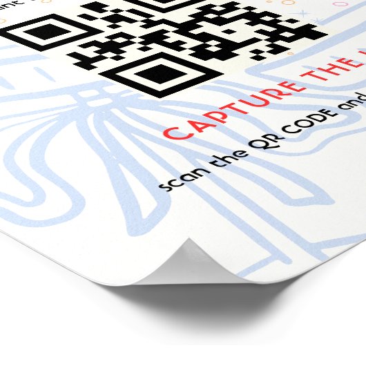 Capture des Coquette-Liebe-QR-Code-Polterabends Poster (Ecke)