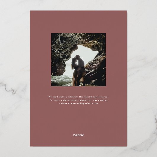 Capture-Liebe Hochzeit speichern Sie das Datum Folieneinladung (Rückseite)