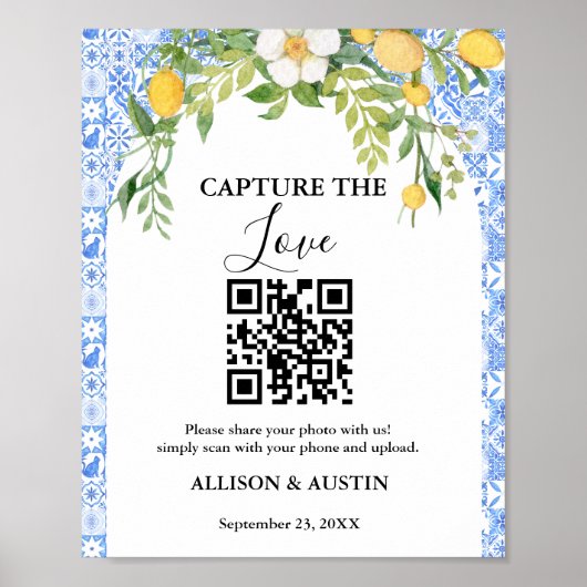 Capture Liebe QR Code Blaue Ziegeleien und Lemon H Poster (Vorne)