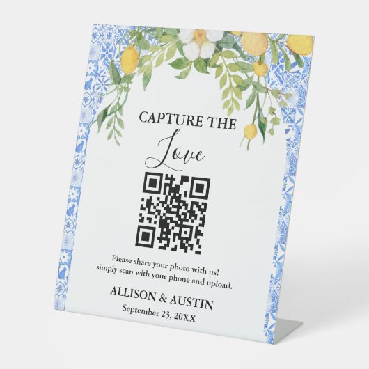 Capture Liebe QR Code Blaue Ziegeleien und Lemon H Sockelschild (Vorderseite)