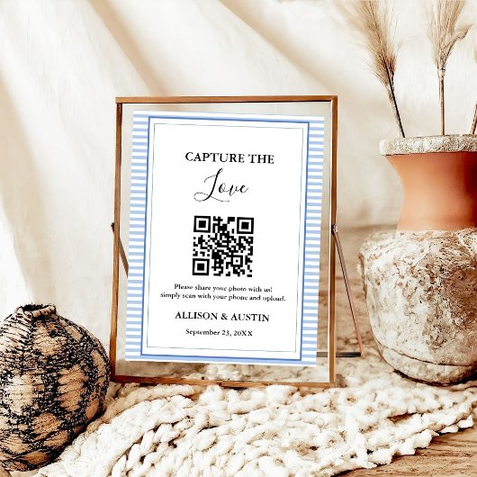 Capture Liebe QR CodeDusty Blue Hochzeit Poster