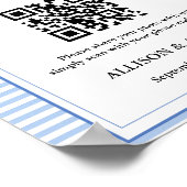 Capture Liebe QR CodeDusty Blue Hochzeit Poster (Ecke)