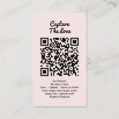 Capture Love QR-Code Hochzeitsfoto-Sharing Visitenkarte (Rückseite)