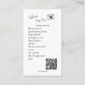 Capture Love QR code Wedding Guest Photo Sharing Begleitkarte (Vorderseite)