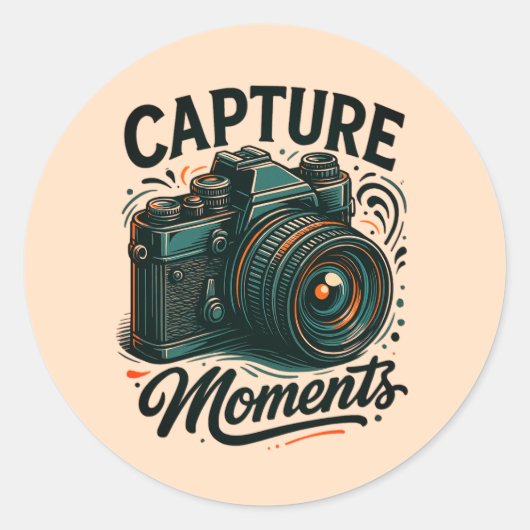 Capture Moments Retro Camera Art Sticker (Vorderseite)
