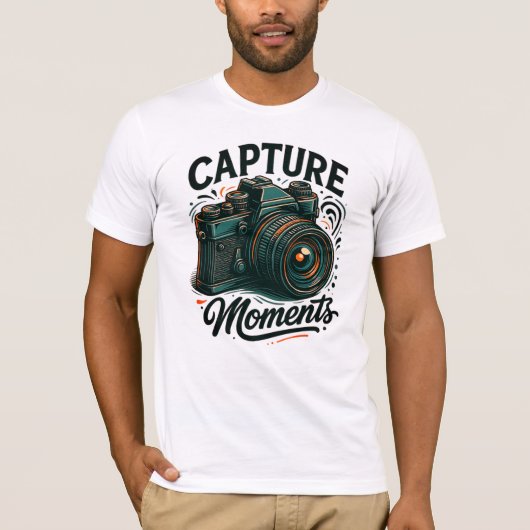 Capture Moments Retro Camera Art T-Shirt (Vorderseite)