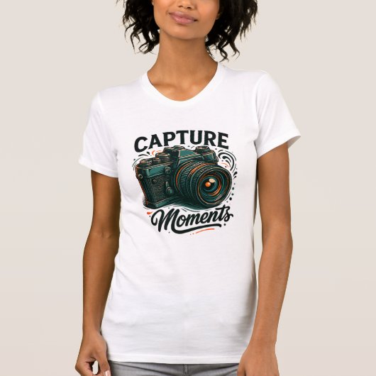 Capture Moments Retro Camera Art T-Shirt (Vorderseite)
