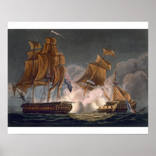 Capture of La Tribune, 8. Juni 1796, graviert von Poster (Vorne)