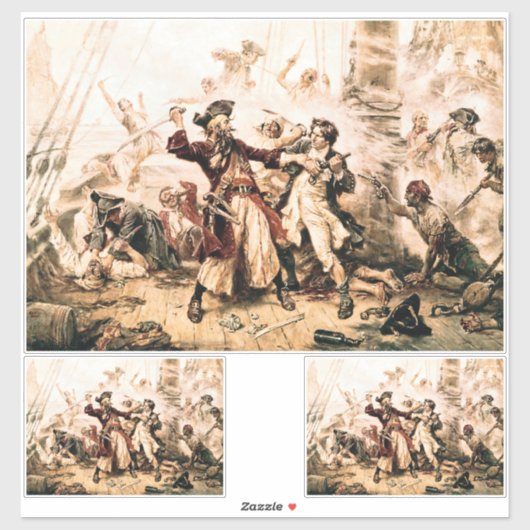 Capture, Pirate Blackbeard, Königin Anne's Rache Aufkleber (Blatt)