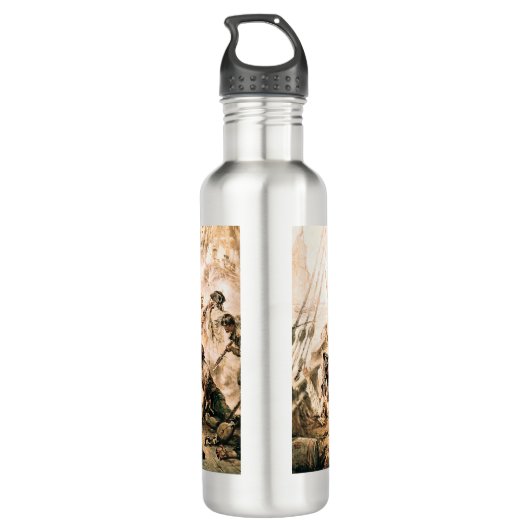 Capture, Pirate Blackbeard, Königin Anne's Rache Edelstahlflasche (Rückseite)