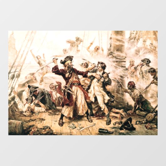 Capture, Pirate Blackbeard, Königin Anne's Rache Fensteraufkleber (Blatt)