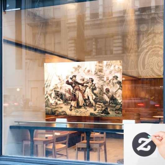 Capture, Pirate Blackbeard, Königin Anne's Rache Fensteraufkleber (Café-Fenster)