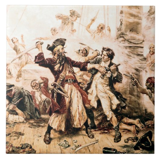 Capture, Pirate Blackbeard, Königin Anne's Rache Fliese (Vorderseite)