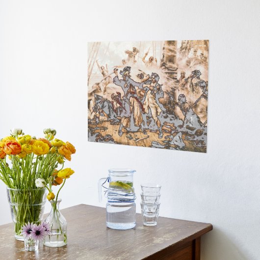 Capture, Pirate Blackbeard, Königin Anne's Rache Foliendrucke (Ablage(Küche))