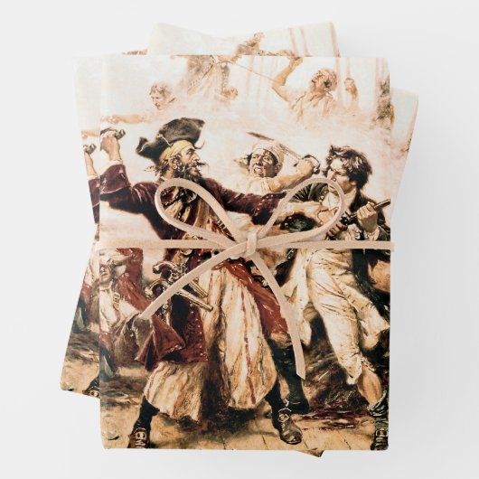 Capture, Pirate Blackbeard, Königin Anne's Rache Geschenkpapier Set (Beispiel)