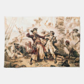 Capture, Pirate Blackbeard, Königin Anne's Rache Geschirrtuch (Horizontal)