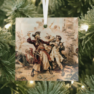 Capture, Pirate Blackbeard, Königin Anne's Rache Ornament Aus Glas