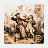 Capture, Pirate Blackbeard, Königin Anne's Rache Ornament Aus Metall (Vorderseite)