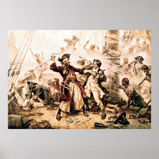 Capture, Pirate Blackbeard, Königin Anne's Rache Poster (Vorne)