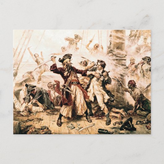 Capture, Pirate Blackbeard, Königin Anne's Rache Postkarte (Vorderseite)