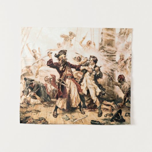 Capture, Pirate Blackbeard, Königin Anne's Rache Wandteppich (Vorderseite (Horizontal))