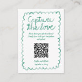 Capture Share Fotos QR Code Whimsical Green Frame Begleitkarte (Vorderseite)