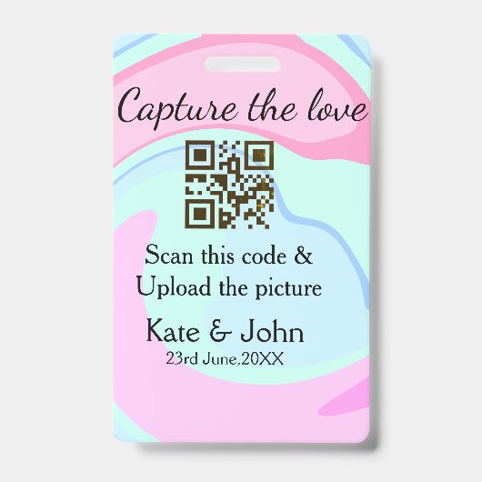 Capture the Liebe add QR Scan marmorfarben blau mi Ausweis (Vorderseite)