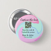 Capture the Liebe add QR Scan marmorfarben blau mi Button (Vorne & Hinten)