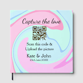 Capture the Liebe add QR Scan marmorfarben blau mi Gästebuch