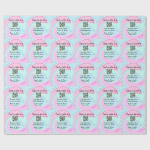 Capture the Liebe add QR Scan marmorfarben blau mi Geschenkpapier